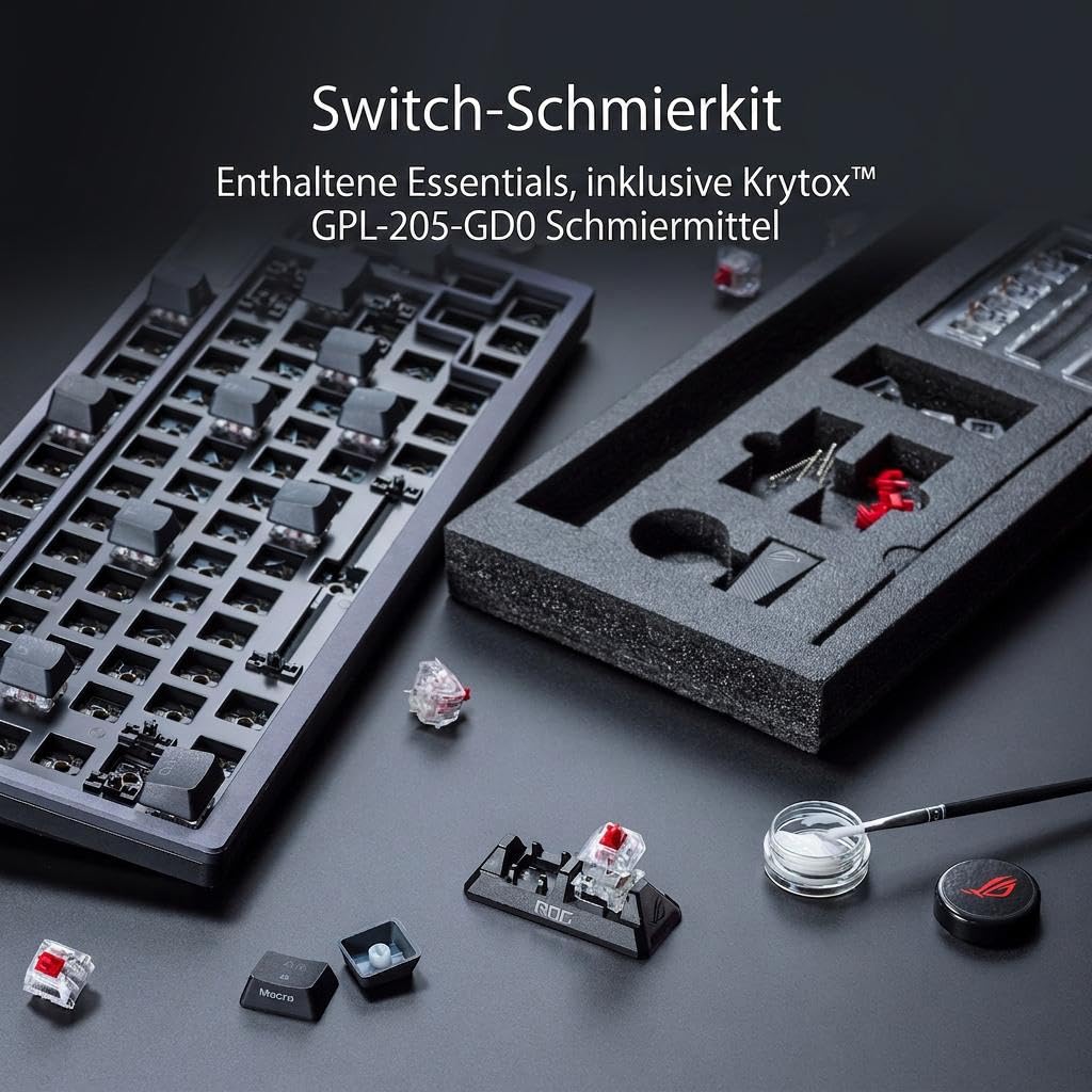 Asus Rog Azoth GaminG-Tastatur Usb + Rf Wireless + Bluetooth Qwertyz Schwarz (90mp0316-Bkda01)