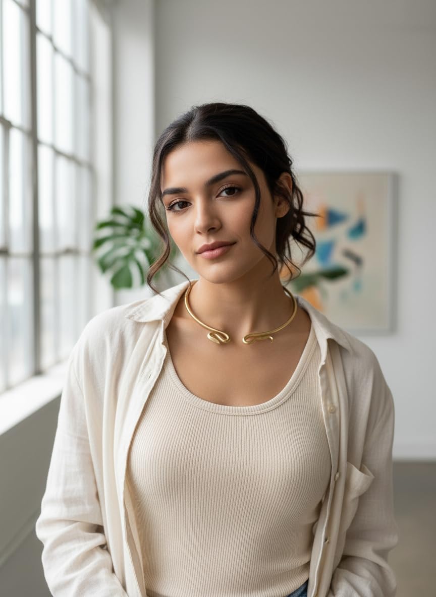 ARTIZANSTORE Snake Brass Torc Necklace Forged Iron Neck Torc, Forged Torc, Viking Torc, Medieval Nordic Torc, Handforged Torc, Costume Reenactment - Image 3