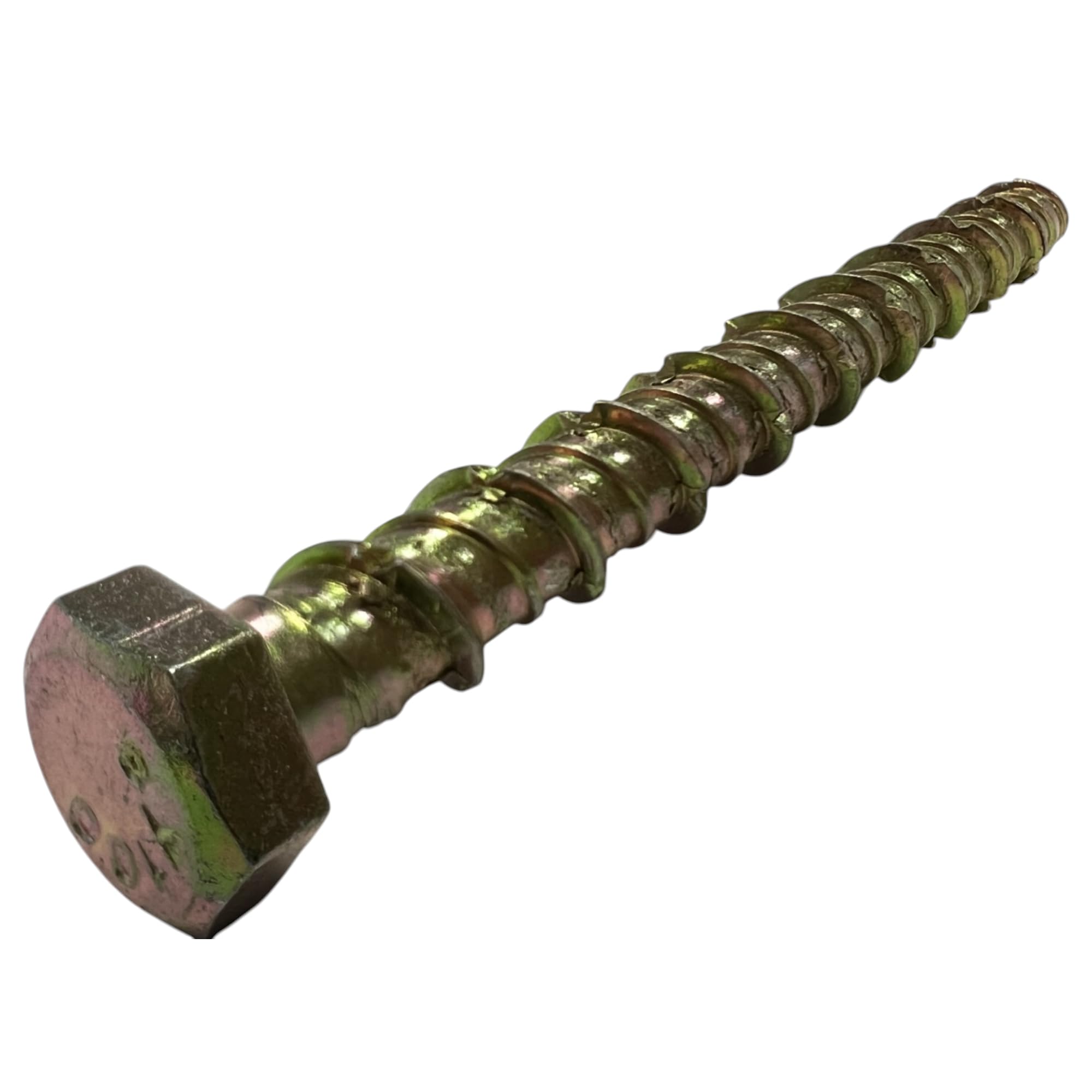 Merriway® BH08153 Self Tapping Concrete/Masonry Hex Head Bolts, BZP Steel M8 x 100mm (Pack of 10)