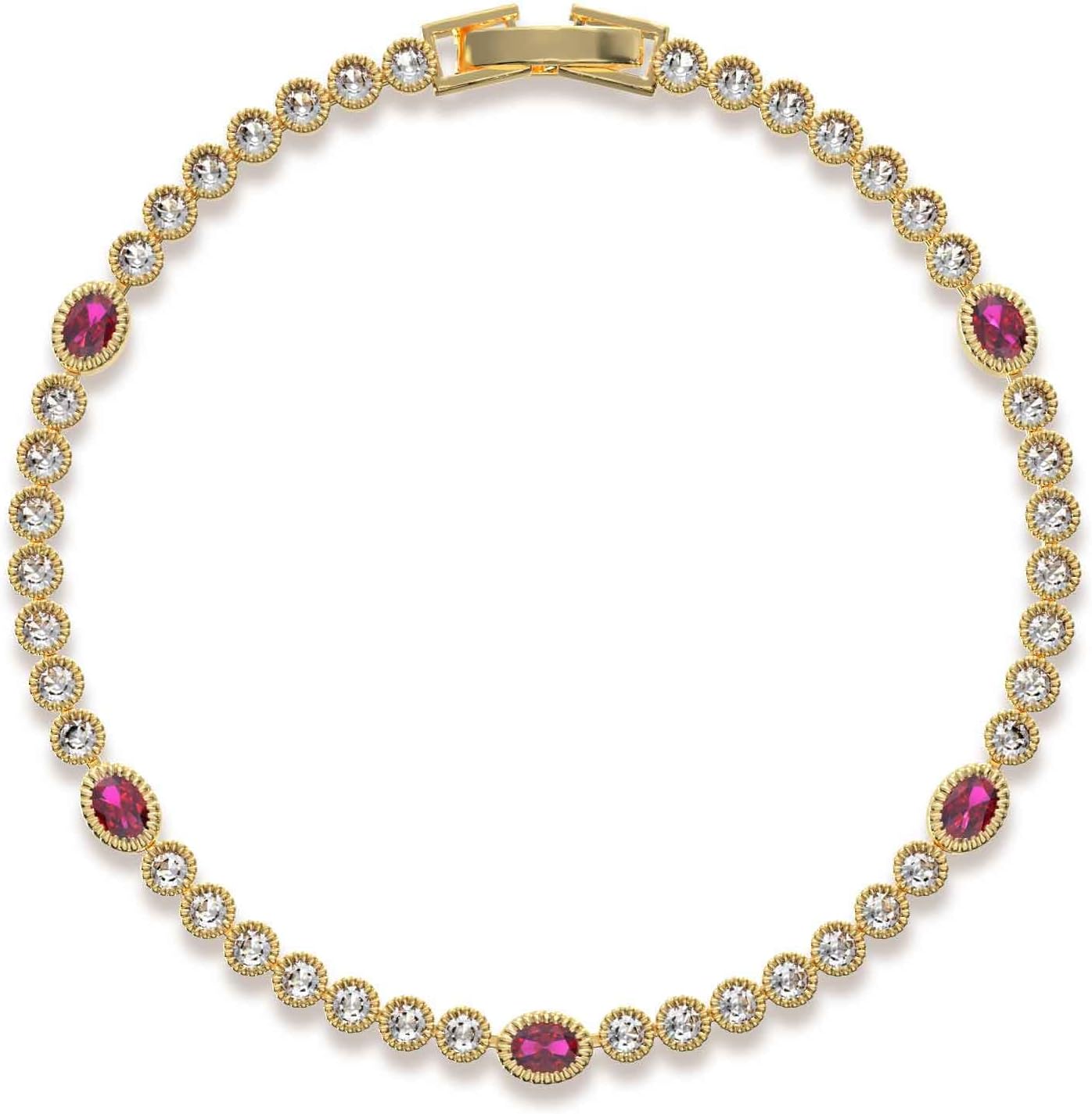Gold Bracelets for Women, 3mm Cubic Zirconia Tennis Bracelet 7 Inch Gold Jewelry