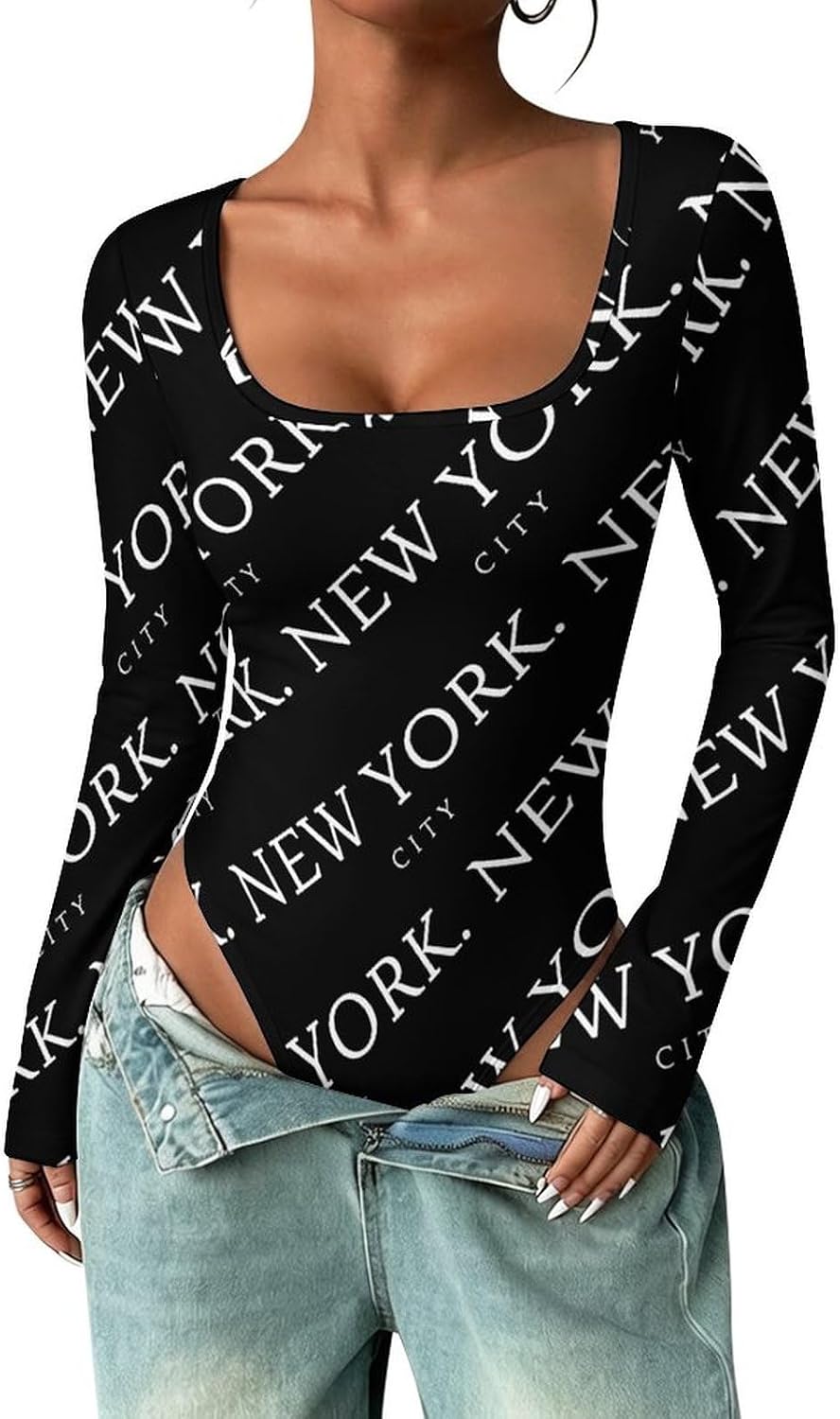 New York City Women's Bodysuits Long Sleeve Top 5XL