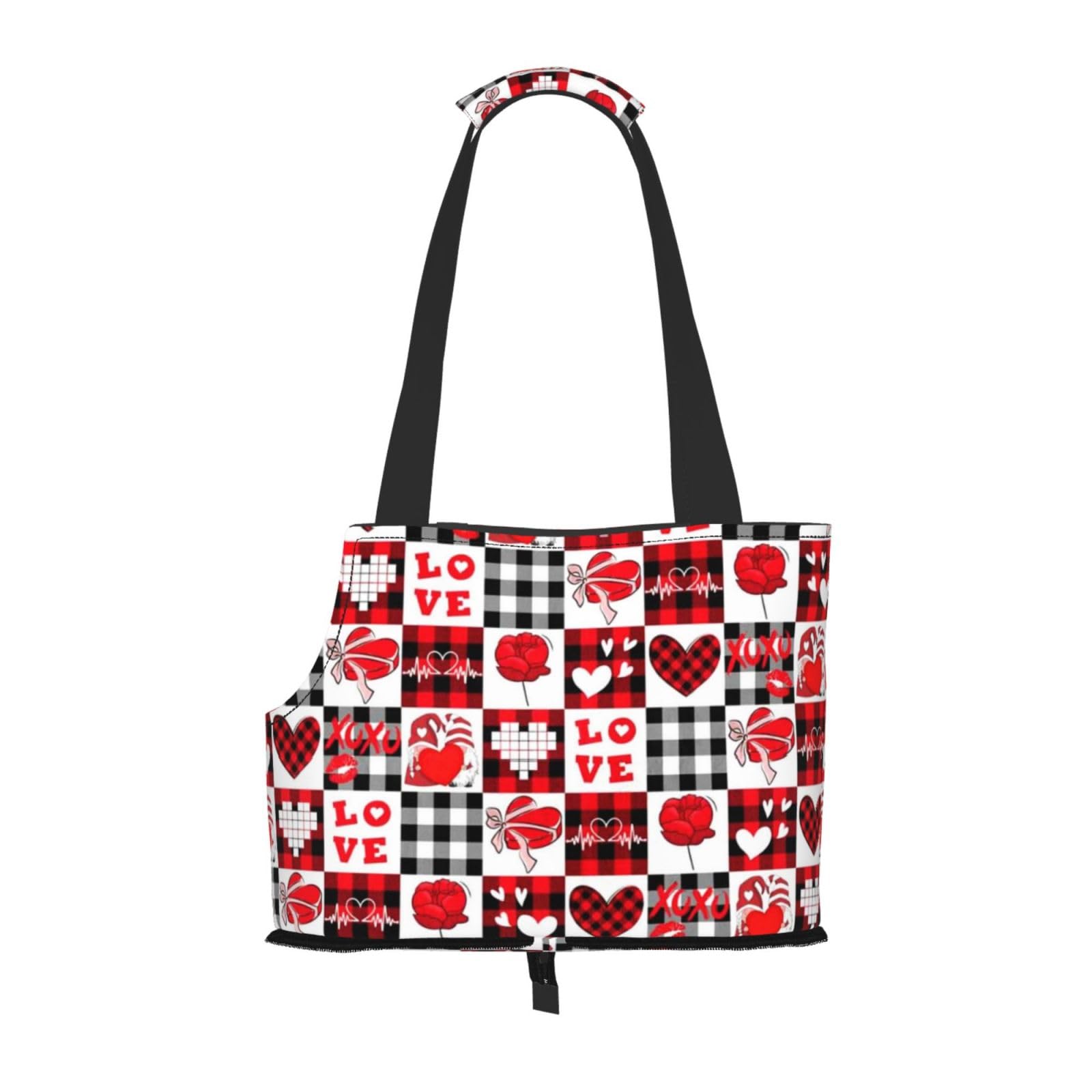 Xsovgoi Pet Carrier Purse, Valentines Day Dog Tote Bag Carrier, Pet Cat Tote Bag