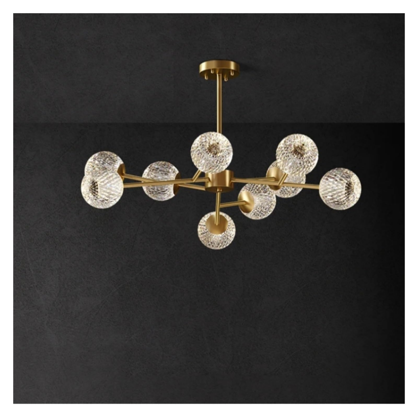 Olskfuh Onecolor All Copper Modern - Style Led Chandelier Compatible With Living Room Bedroom Dining Room Kitchen Black Gold Lamp Pendant Light Fixtures,Chandelier Lamps,-9Heads