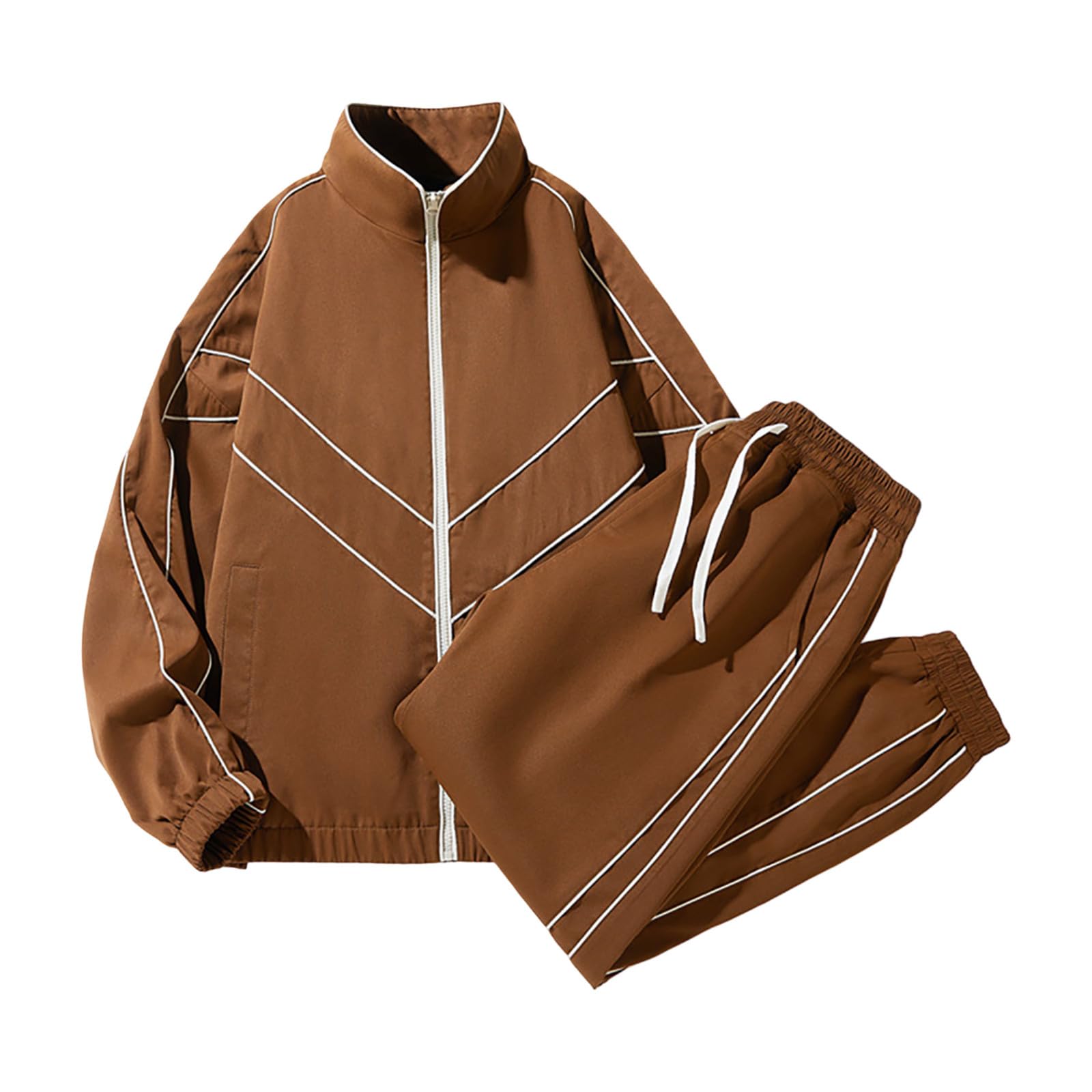Chándal de algodón para hombre, traje de chándal, traje de casa para hombre, otoño, deportes al aire libre, estilo informal, chaqueta y pantalón sin capucha