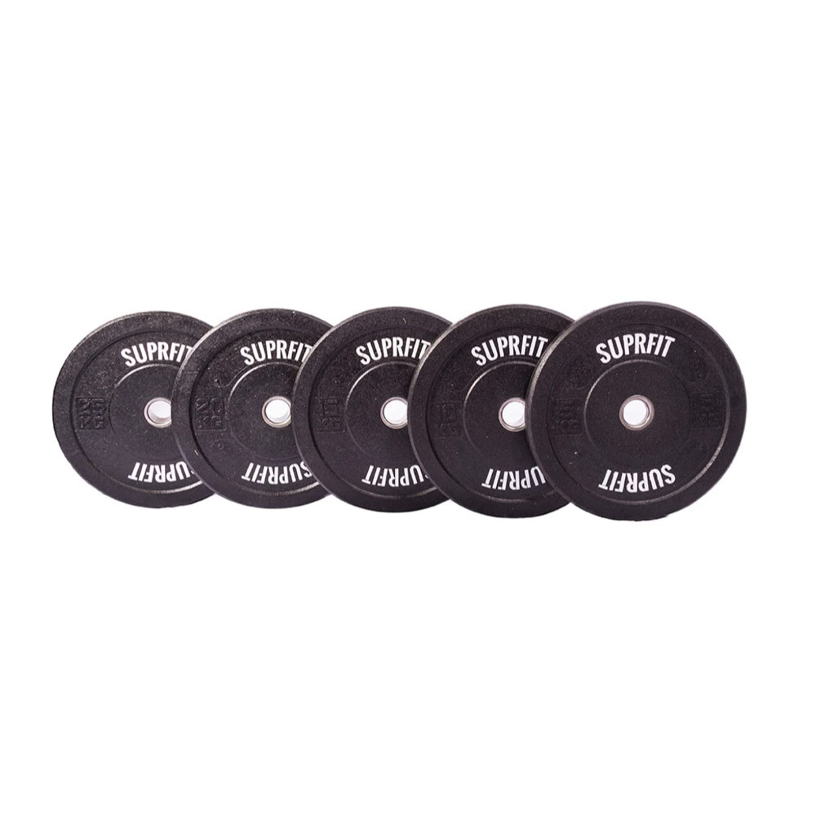 SUPRFIT Hi-Temp Hantelscheiben Bumper Plates 50mm aus recyclten Vollgummigranulat, Gewicht: 5-25kg, Lärm reduzierend & Schock absorbierende CrossTraining Hantelscheiben 50mm