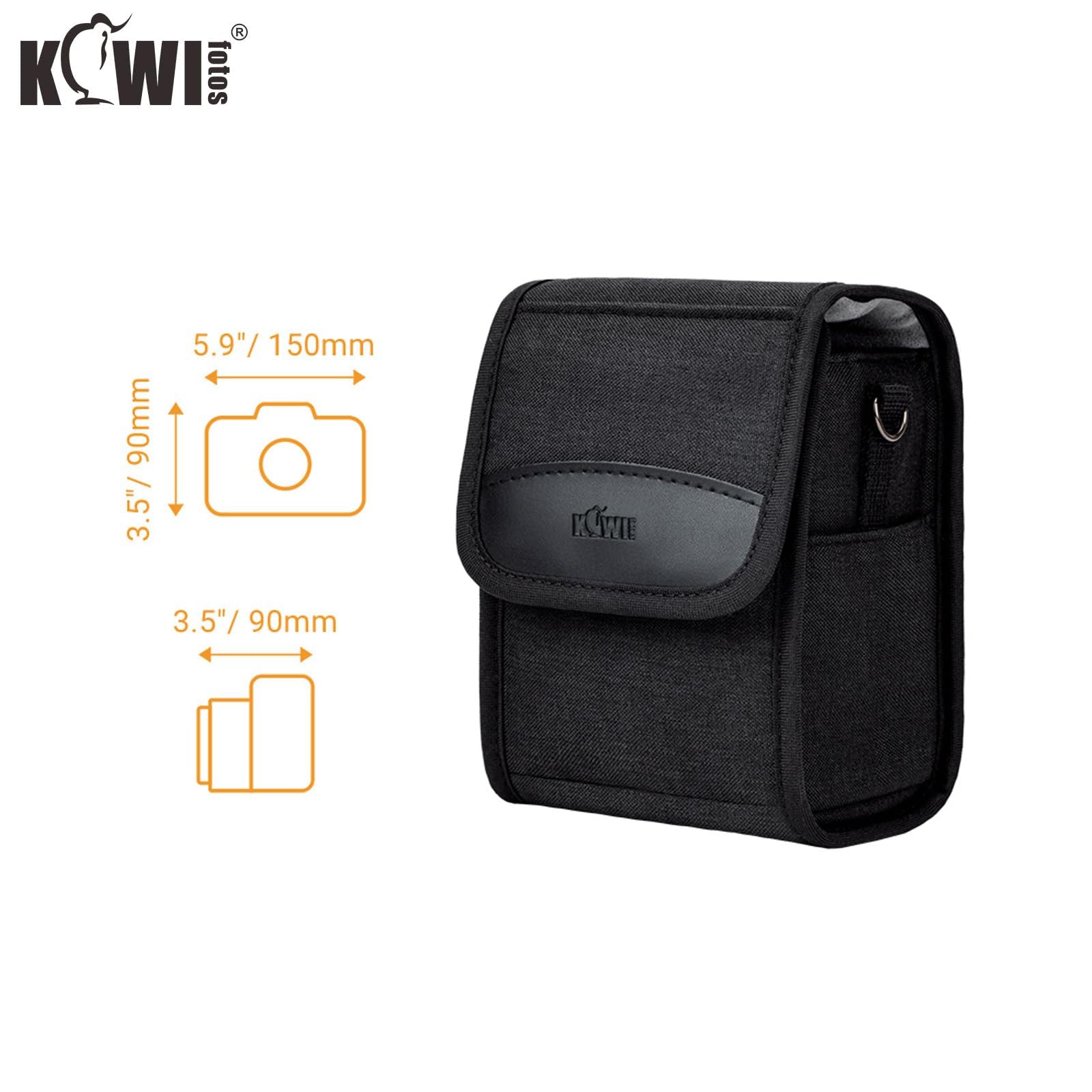 KIWIFOTOS Sacoche de Voyage compacte pour Appareil Photo numérique Leica SOFORT 2, Fuji XE5 X100VI X100V X100, Alpha A6700 A6600 A6000 avec Objectif 16-50 mm, Z30/Z50 avec Objectif 16-50 mm (Noir)