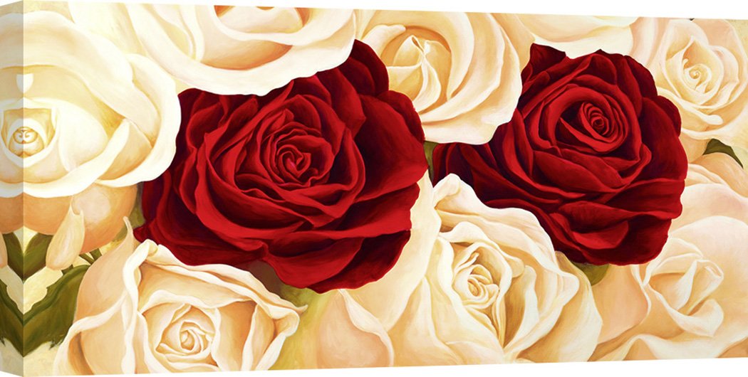 Impression sur verre Image Tableau 140x70 Floral Pétales De Rose