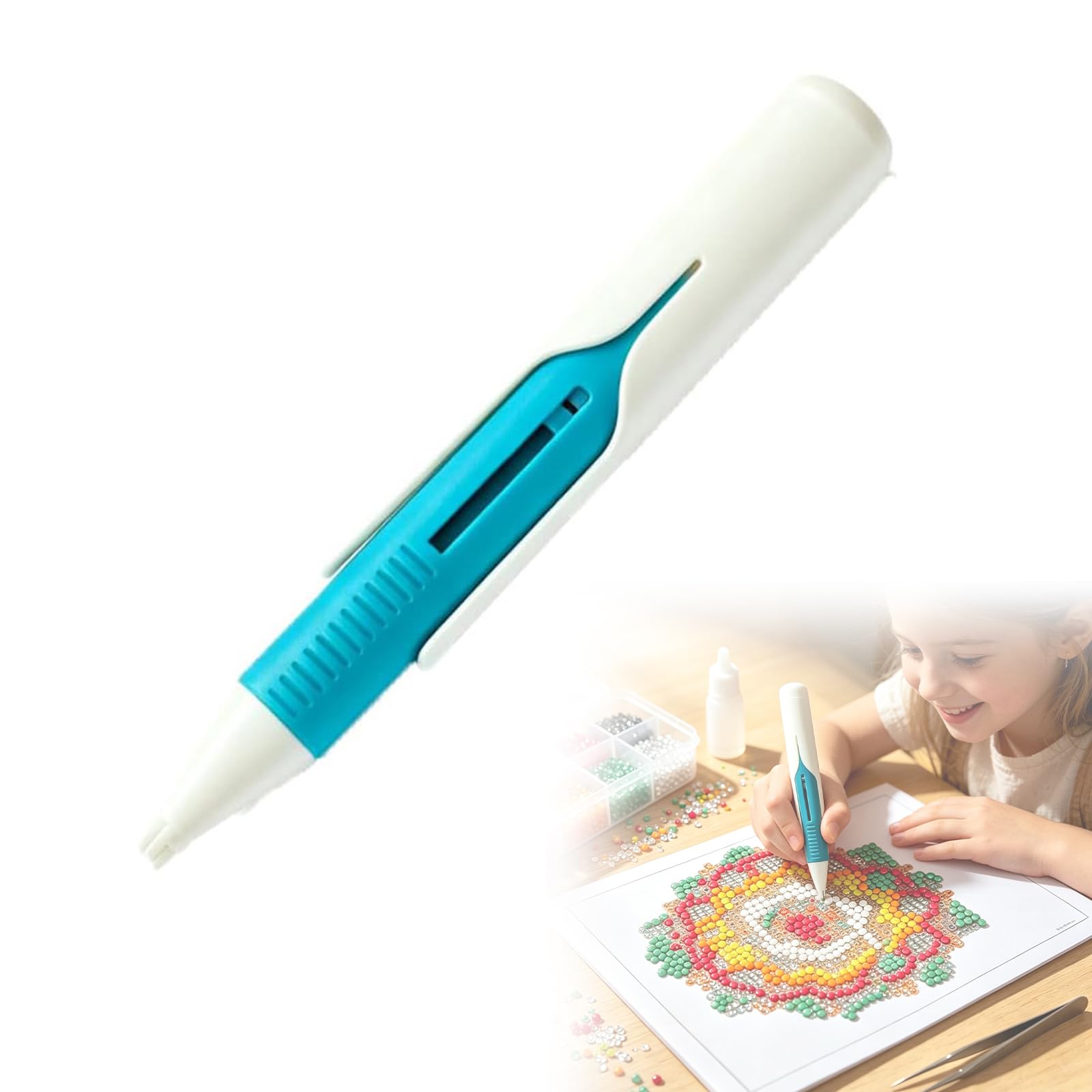 Eznaobo Automatic Diamond Painting Bead Dispenser,Wax-Free Bead Picker Tool,Diamond Art Tools Pen No Wax Needed,Comfortable Grip,Diamond Art Accessories Kit for DIY Crafts for Adults