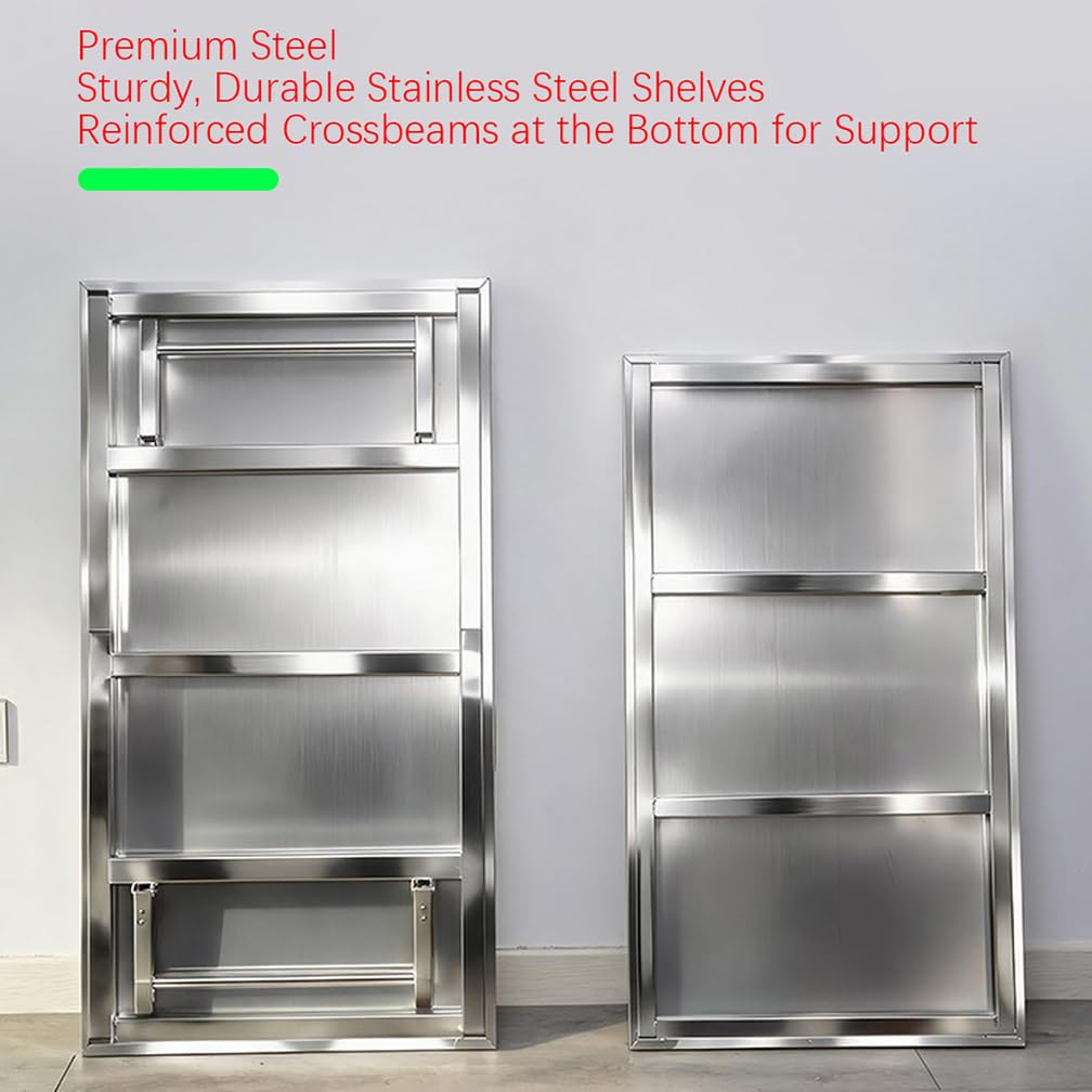 Tavolo da Preparazione in Acciaio Inossidabile - Tavoli da Cucina Pieghevoli Professionale con Ripiano Inferiore Regolabile, Banco da Lavoro Portatile per Ristoranti,Argento,L60*H50*W60