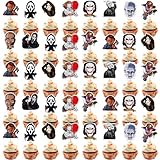 48Pcs Horror Classic Movie Cupcake Toppers Horror Movie Cupcake Topper Horror Movie Cupcake Topper Horror Movie Halloween Decorations Halloween Horror Cupcake Toppers