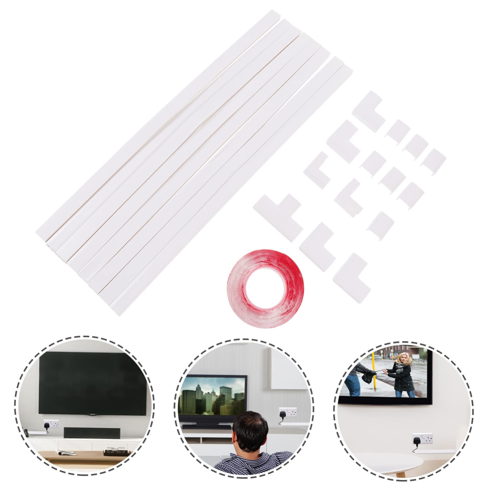 1ensemble Cache-câble Mural Organisateur De Câbles pour Fils Ethernet TV Et Haut-parleurs Décoration Intérieure Et Pratique