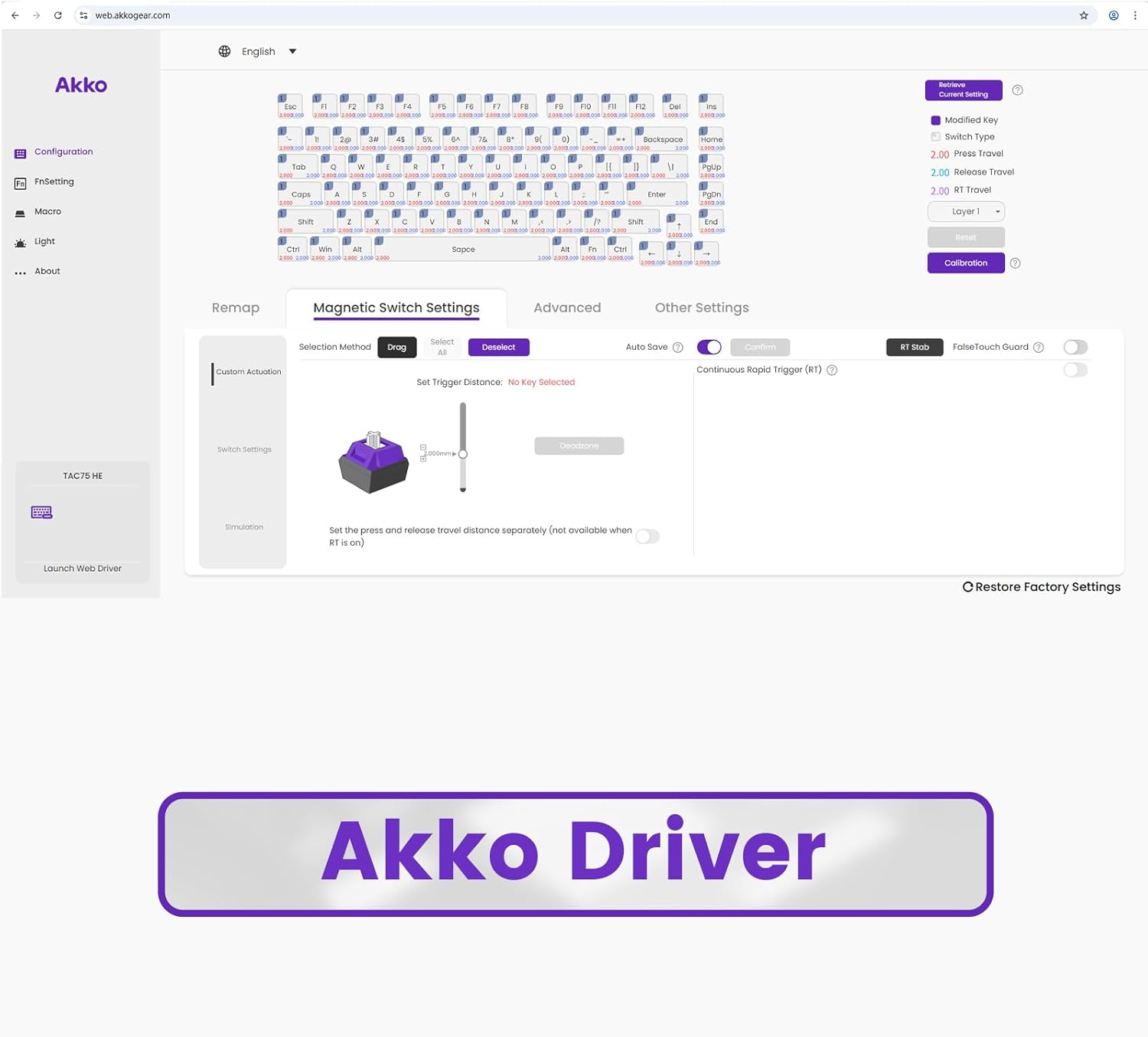 Screenshot of Akko Driver software interface