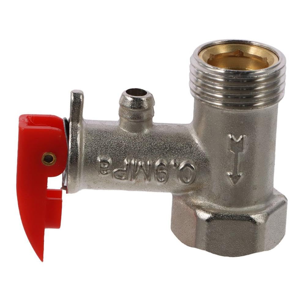 FEIYING Pressure Valve G1/2in Relief Valves 0.9MPa Safety Valve Pressure Relief Device Brass Plated Safety Check Valve Electric Water Heater
