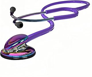 MaiWieel-Classic Stethoscope Rainbow Purple Single Head Stethoscope for Nurses Doctor,EMT Student,Home Medical, Estetoscopio Doctor Accessories Medical Supplies.Alloy Chestpiece,Soft Eartips (Rainbow Purple)