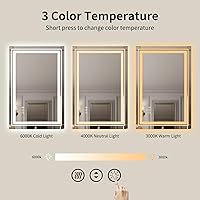 Vista 59 de WTTY LED Bathroom Mirror 32"x32" with Backlit and Front Light,Stepless Dimmable LED Mirror for Bathroom,Anti-Fog Lighted Bathroom Vanity Mirror