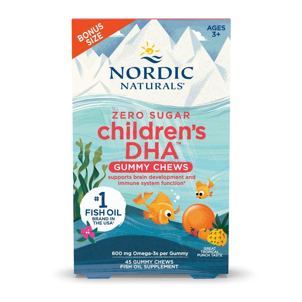 Photo 1 of Nordic Naturals Zero Sugar Children’s DHA Gummies, Tropical Punch - 45 Count