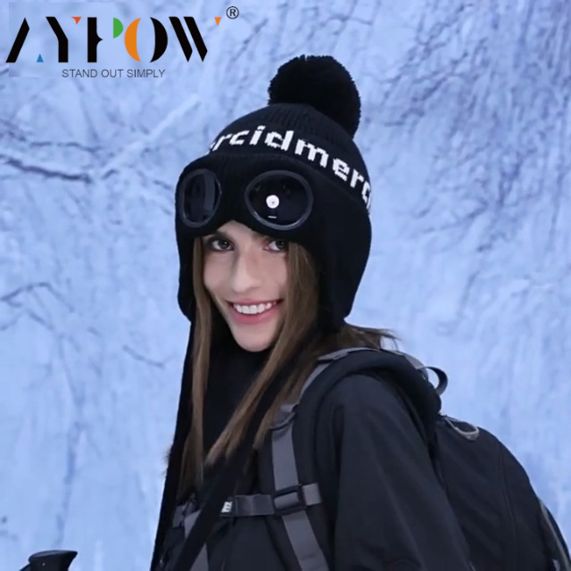 AYPOW Bonnet D'Hiver En Polaire Thermique Enfants 6-12 Avec