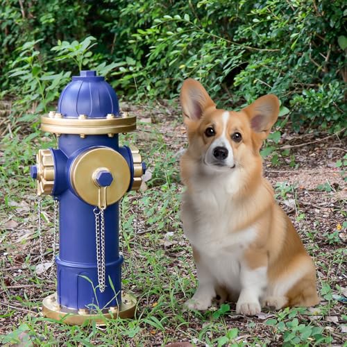 Generic 1333 Dog Fire Hydrant Puppy Pee Training Post Garden Statue, Blue & Gold Fire Hydrant Outdoor Figurines Decor thumb #1