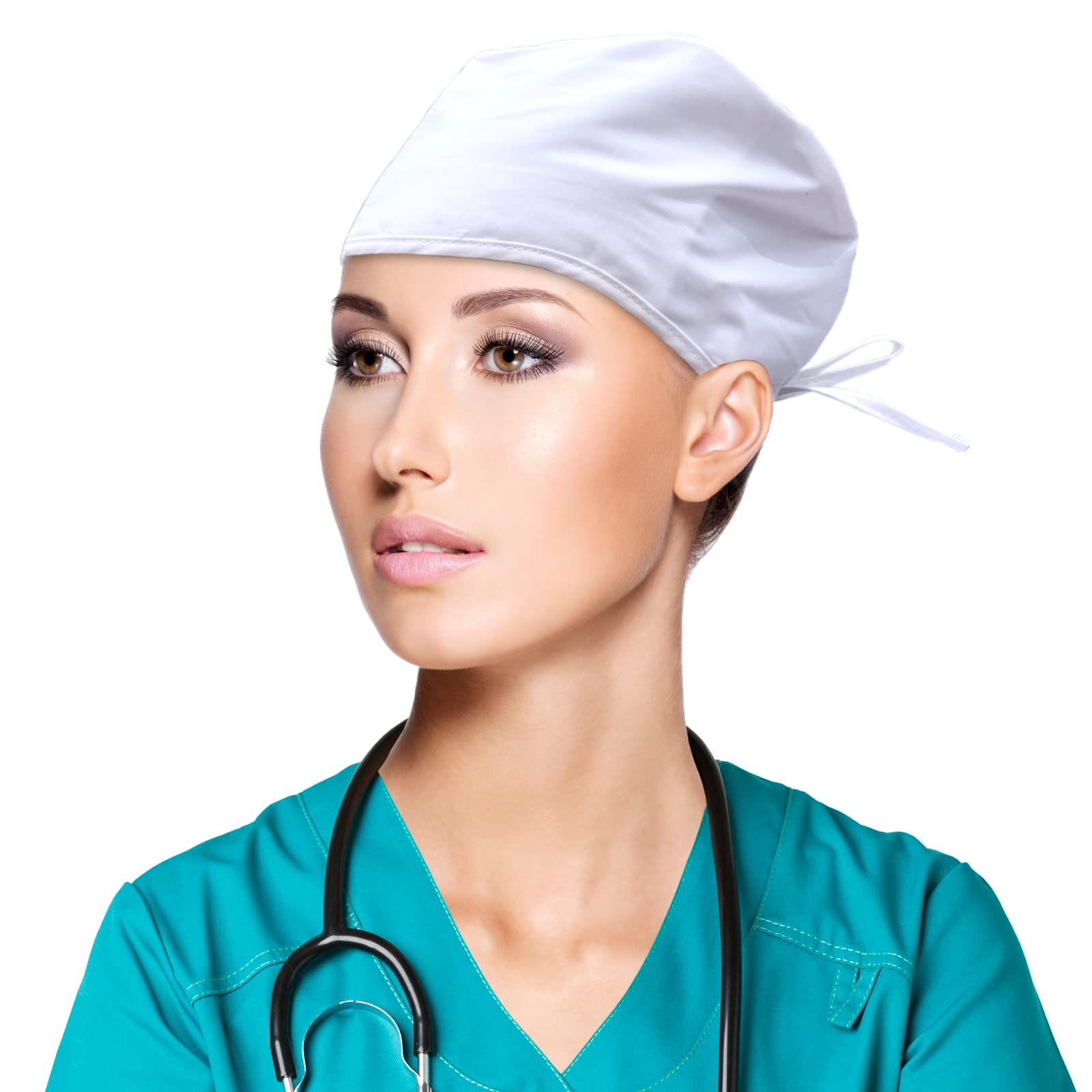 Photo 1 of Scrub Cap, Working Cap, Working Hat, Unisex, one Size, Black Scrub Cap X-Small-XX-Large White