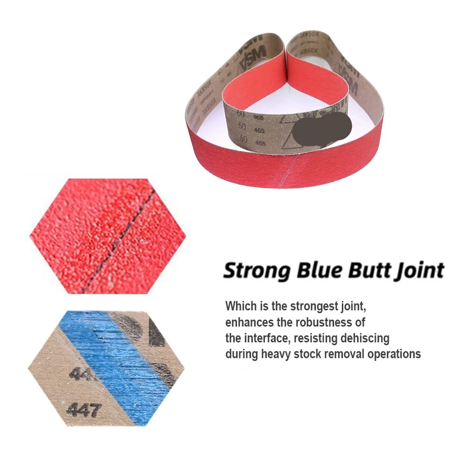 Carta Abrasiva 4 pezzi 2x72 Nastri abrasivi in ​​ceramica Taglio rigido e veloce for acciaio al carbonio serie 400 inossidabile(P80)