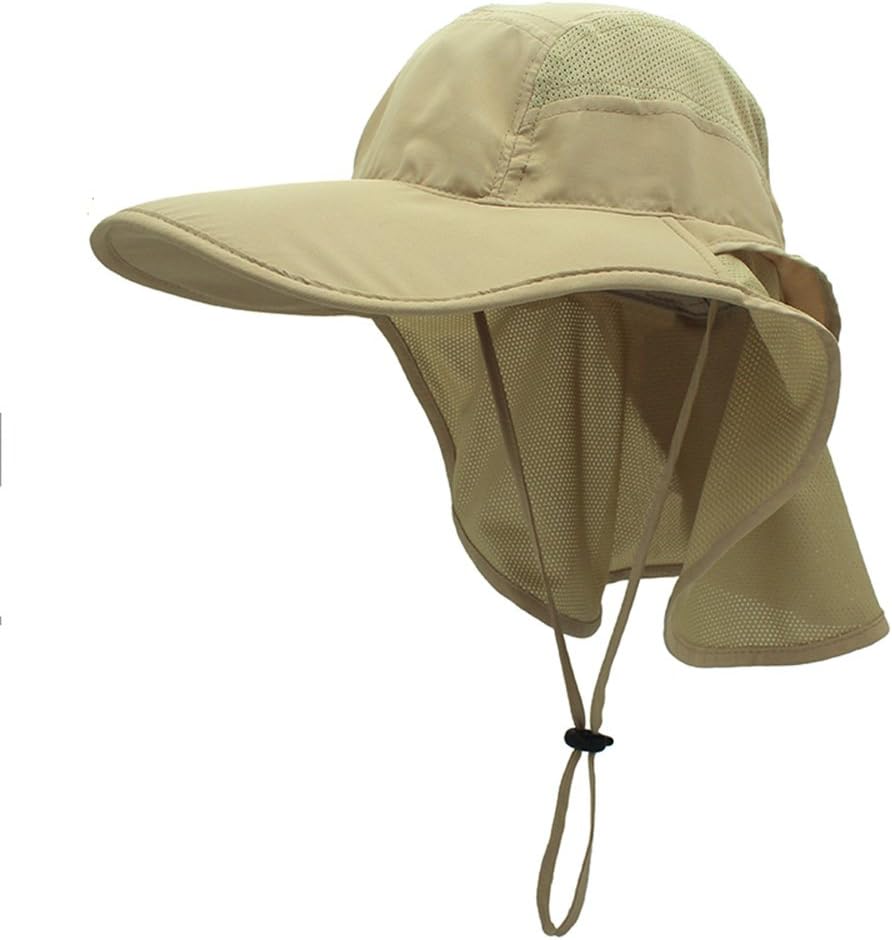โ Sun Hat Men & Women UPF 50+ Mesh Summer Protection Outdoor UV Cap with Neck Flap Breathable Packable Hunting Fishing Beach Hat