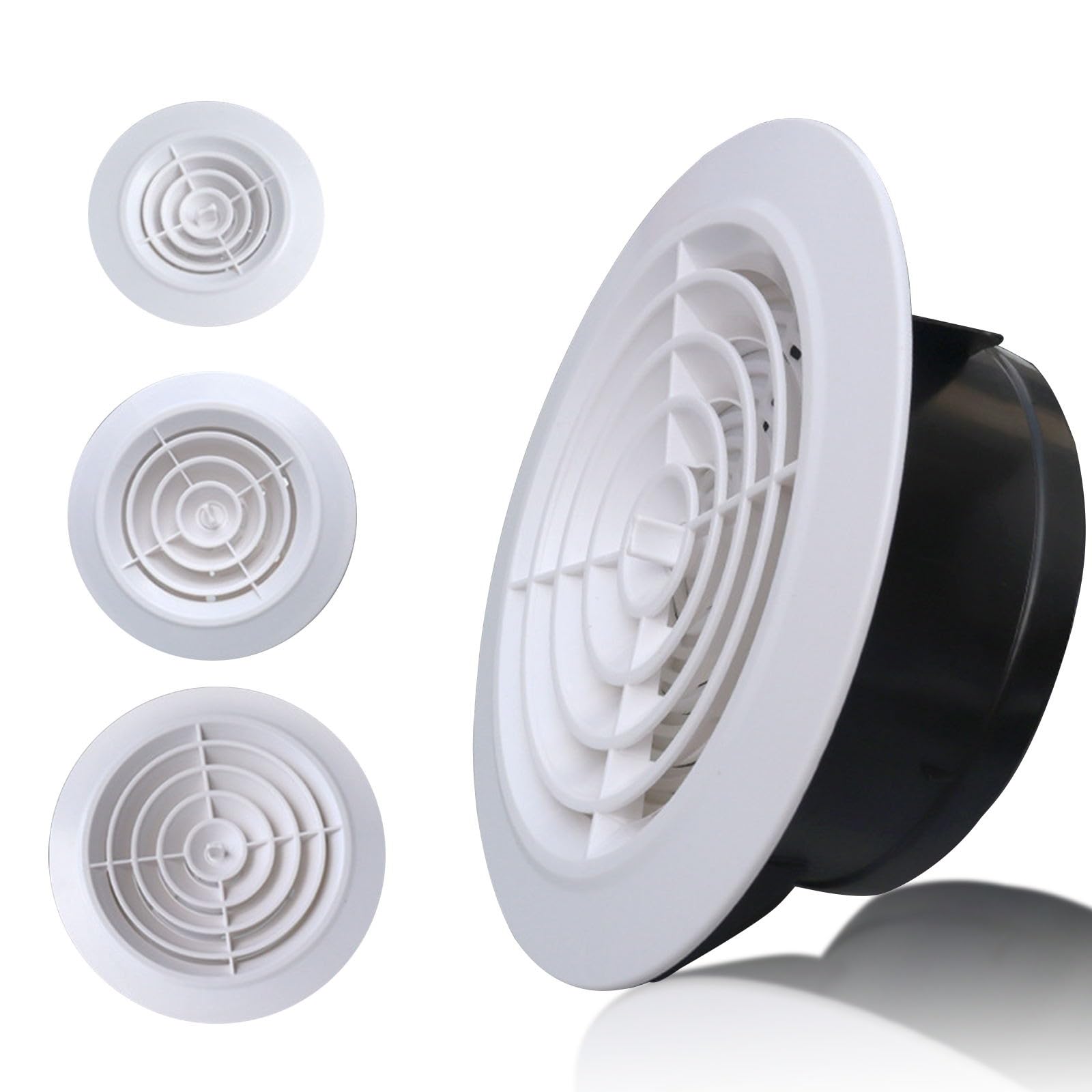 LüFtungsgitter, 150mm LüFtungsabdeckung, Insektennetz, Grillabdeckung, Zuluft Abluft Gitter LüFtung, Ventilation Grille FüR BelüFtung Zur Bad, Abluftschlauch, Wand, KüChe(Weiß,4 Pieces 200mm(8in))
