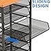 Simple Trending 12 Tier Rolling File Cart,Wood Desk File Organizer with Sliding Trays and Wetal Mesh Paper Letter Storage Multi-Functional Rolling Clutter Cart for Office, Home, School, Black