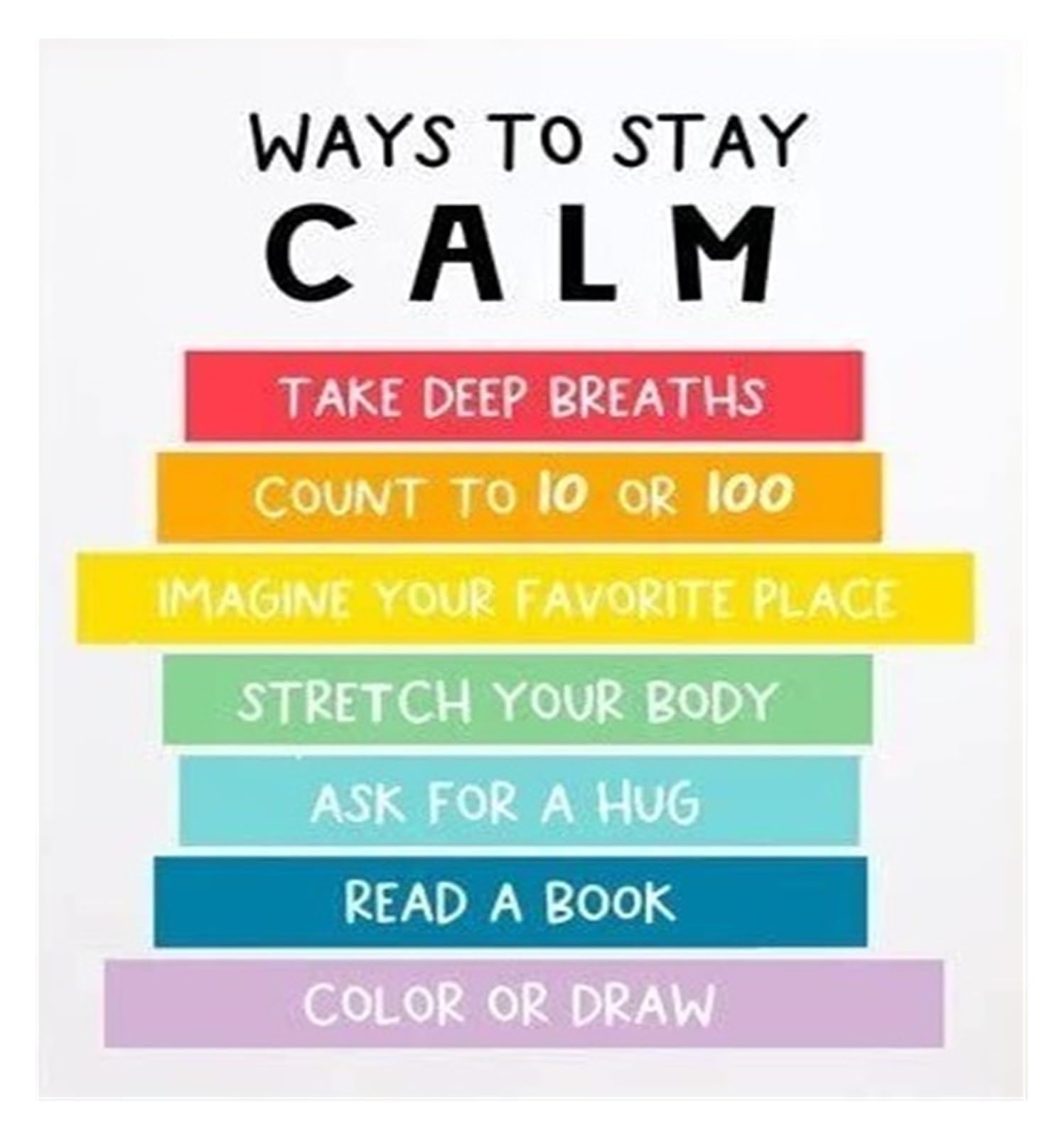 MDBJTCYZN Calm Down Corner Printable Posters - Emotional Regulation Kit for Classroom, Calming Strategies & Feelings Chart(Framed,08x12inch(20x30cm))