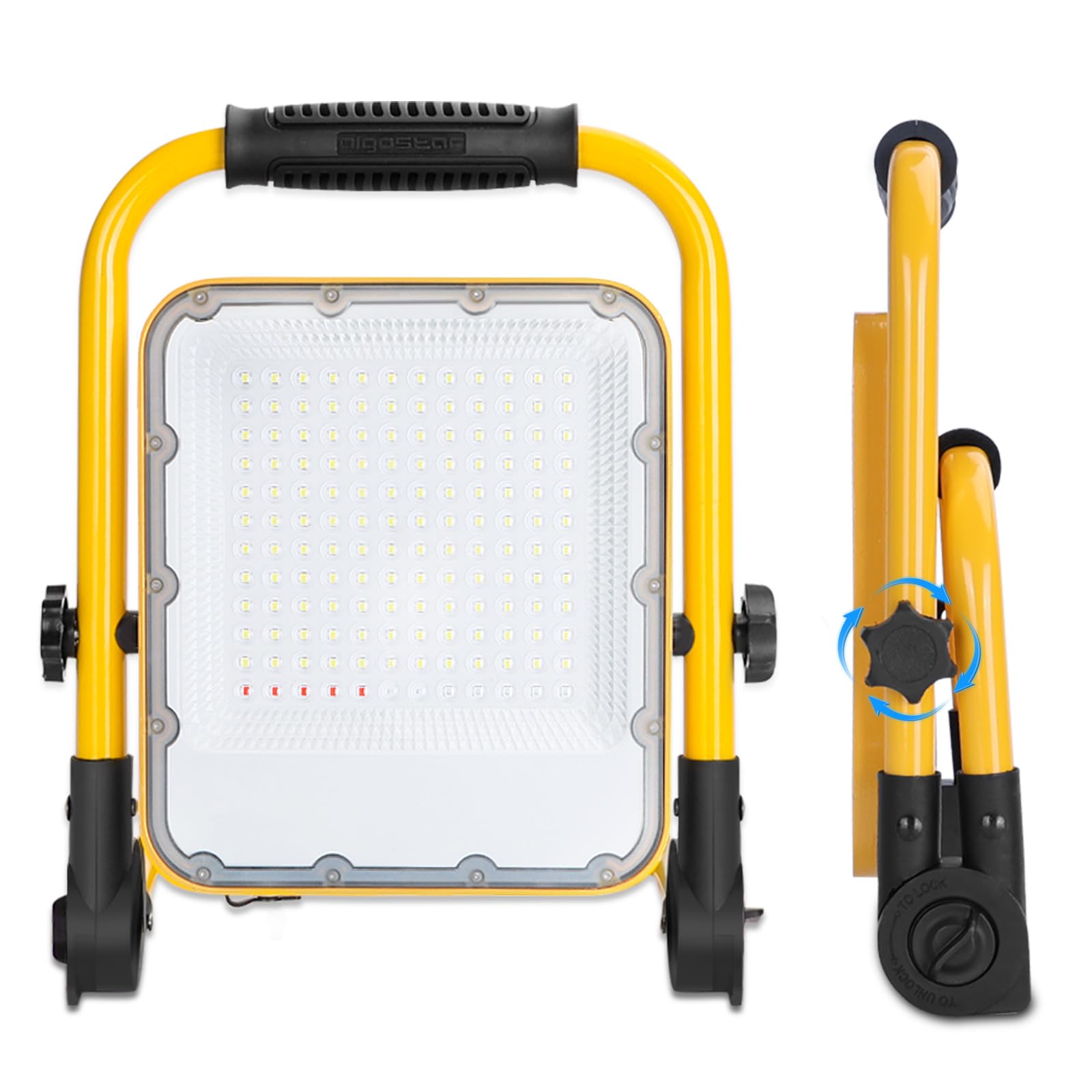 Aigostar Foco LED Bateria 100W,Foco LED Recargable Portátil,Luz de Trabajo,Impermeable IP65,Función SOS,Uso para Interior y exterior:Garaje,Camping, reparación de coches,obra,emergencias