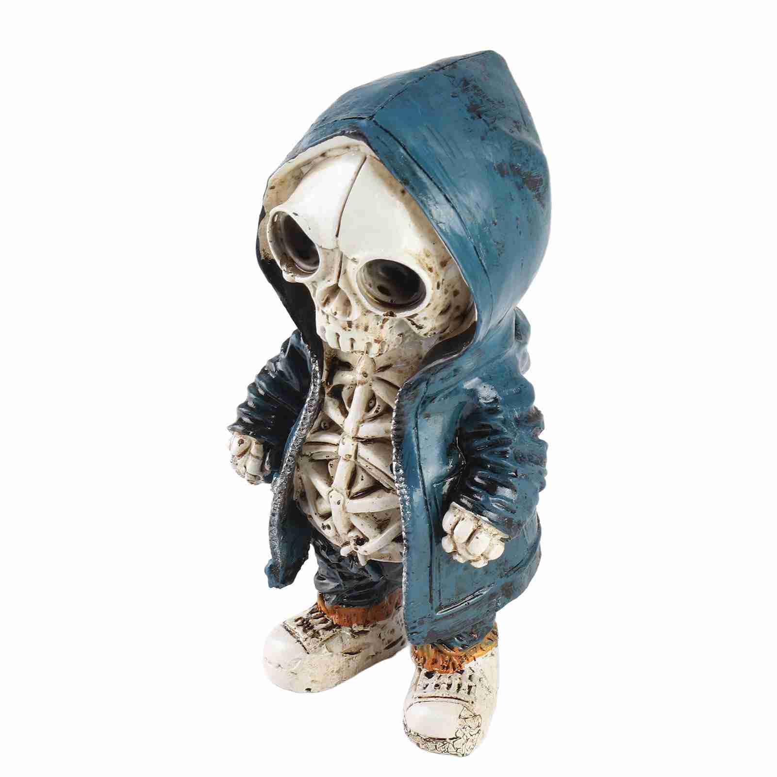Jelquix Skeleton Figurines Exquisite Resin Design for Home Party Decor and Desk Display 4x5.5x13.5cm (A)