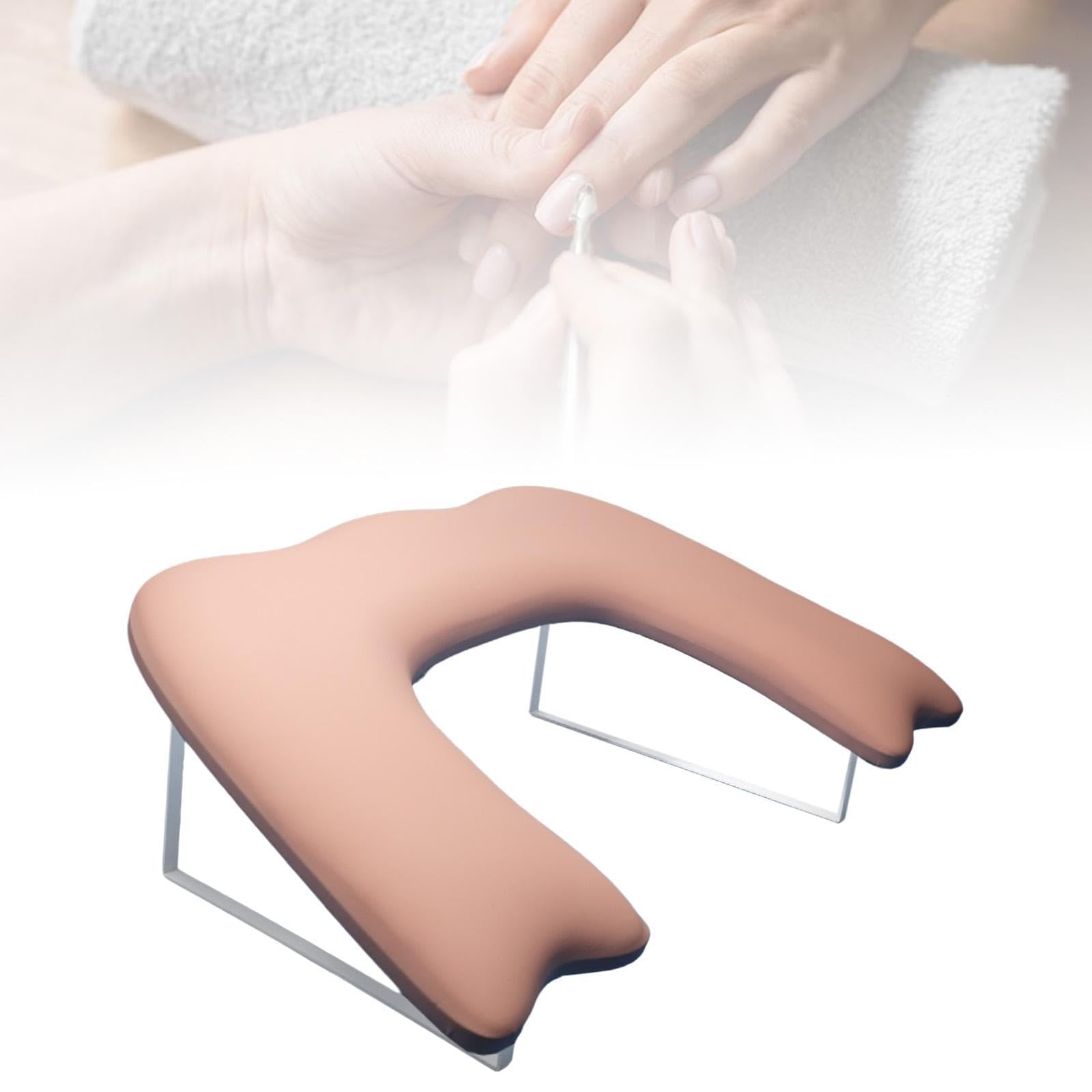 Almohada para Manicura Apoya Mano para Uñas Cojín para Muñeca en PU Cuero con Esponja Resistente a Agua Diseño Inclinado Fácil de Limpiar Adecuado Par, Rosa