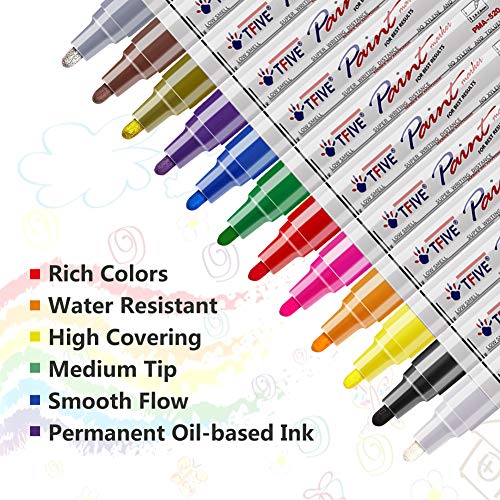 Tfive TF001 Paint Pens Paint Markers Never Fade Quick Dry And Permanent thumb #1