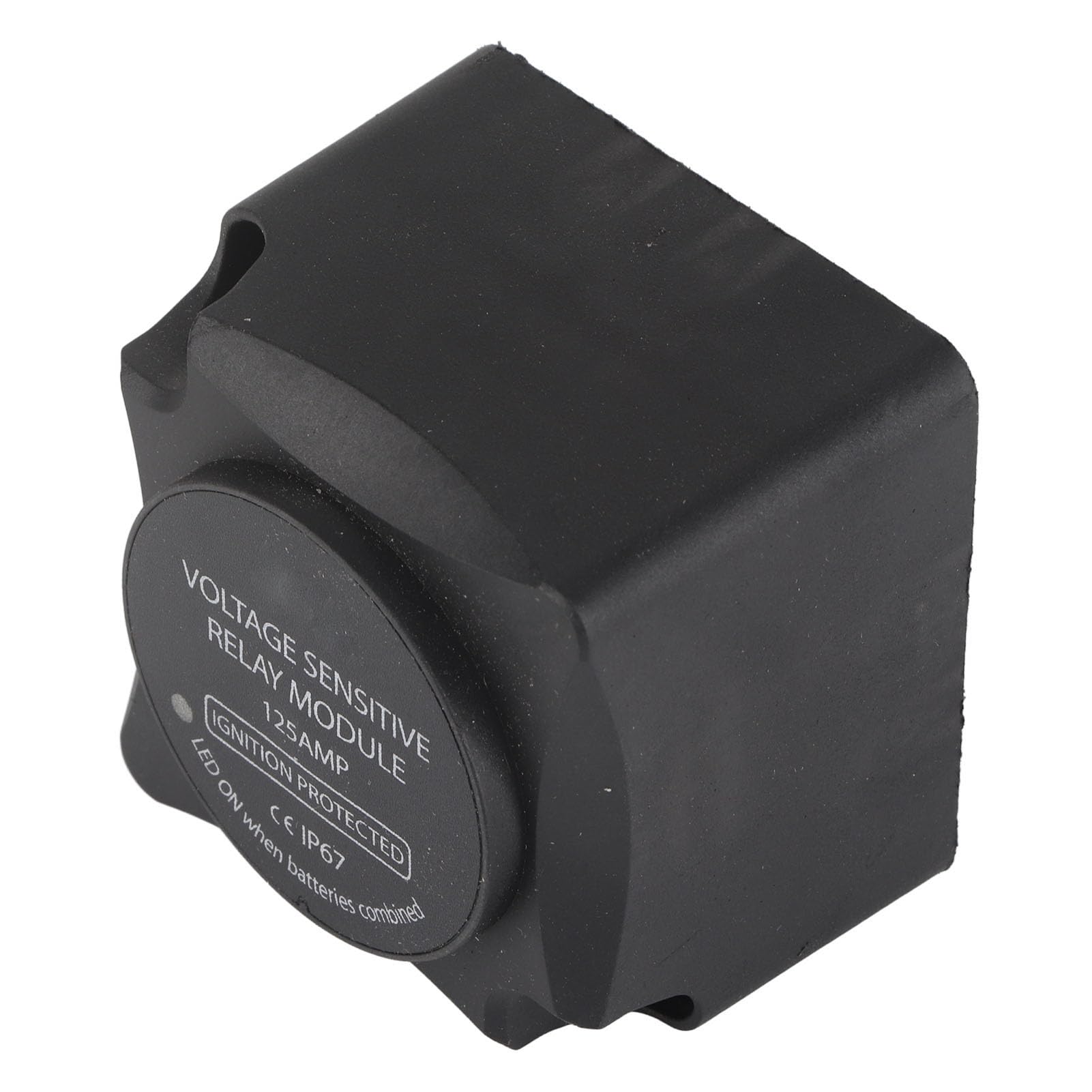 Relé sensible al voltaje Relé de carga con aislador de batería dual para batería de arranque Nylon negro 125A