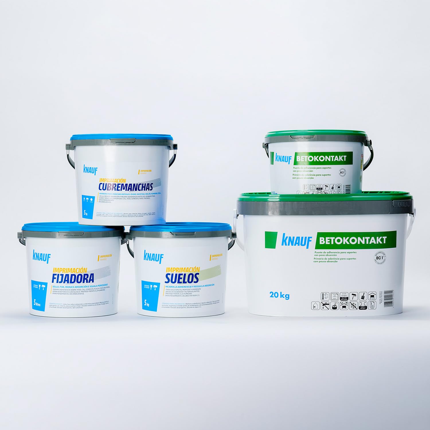 KNAUF - Imprimación Fijadora 5 L - Transparente - Sella y Fija, Reduce Absorción e Iguala Porosidad - Extrema Finura, Alta Resistencia y Gran Penetración - Protege Frente a Humedad - Listo para Usar
