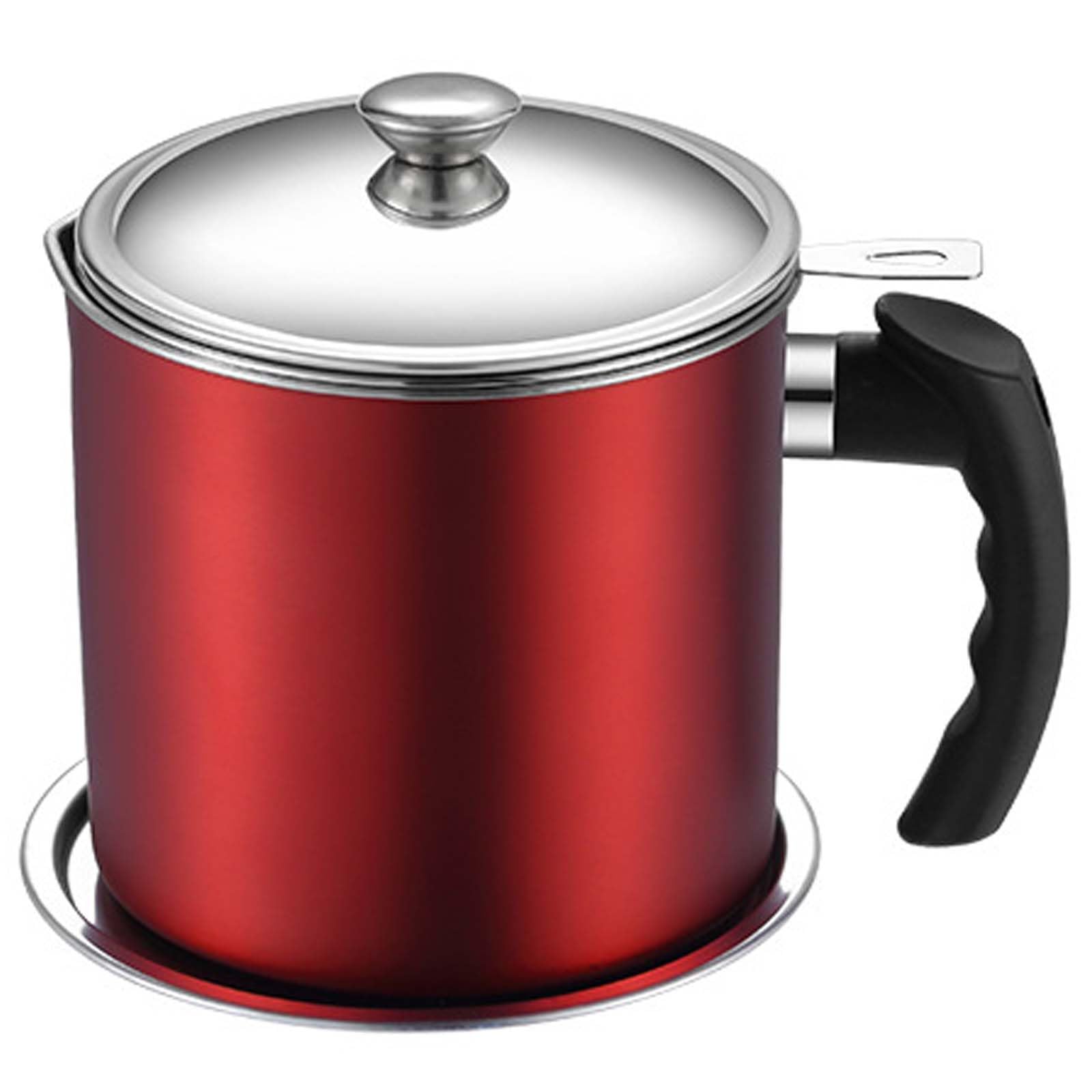 Oil Strainer Pot Grease Can 1.3L/ 43.96 fl oz Food Strainer Oil Storage Container for Fryer Oil, Bacon Drippings, Lard and Ghee oil