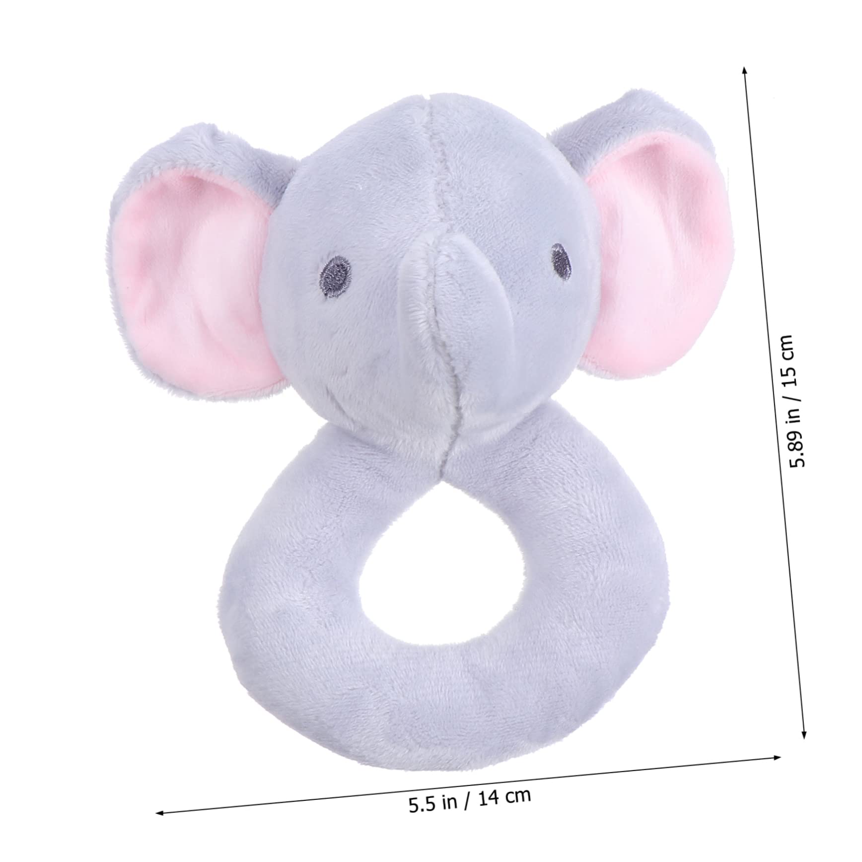 BESPORTBLE Garçon Fille Main Peluche Éléphant Hochet Sensoriel pour Nourrissons Stimule la Préhension le Toucher et Audition Dès Mois