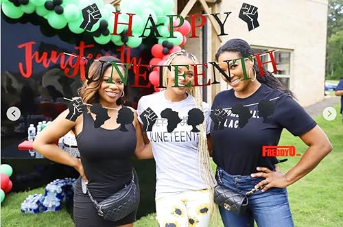 Miniatura 3 de Cartel de Feliz Juneteenth, decoraciones brillantes de feliz juneteenth, suministros de fiesta patriótica del Día de la Libertad, decoraciones de