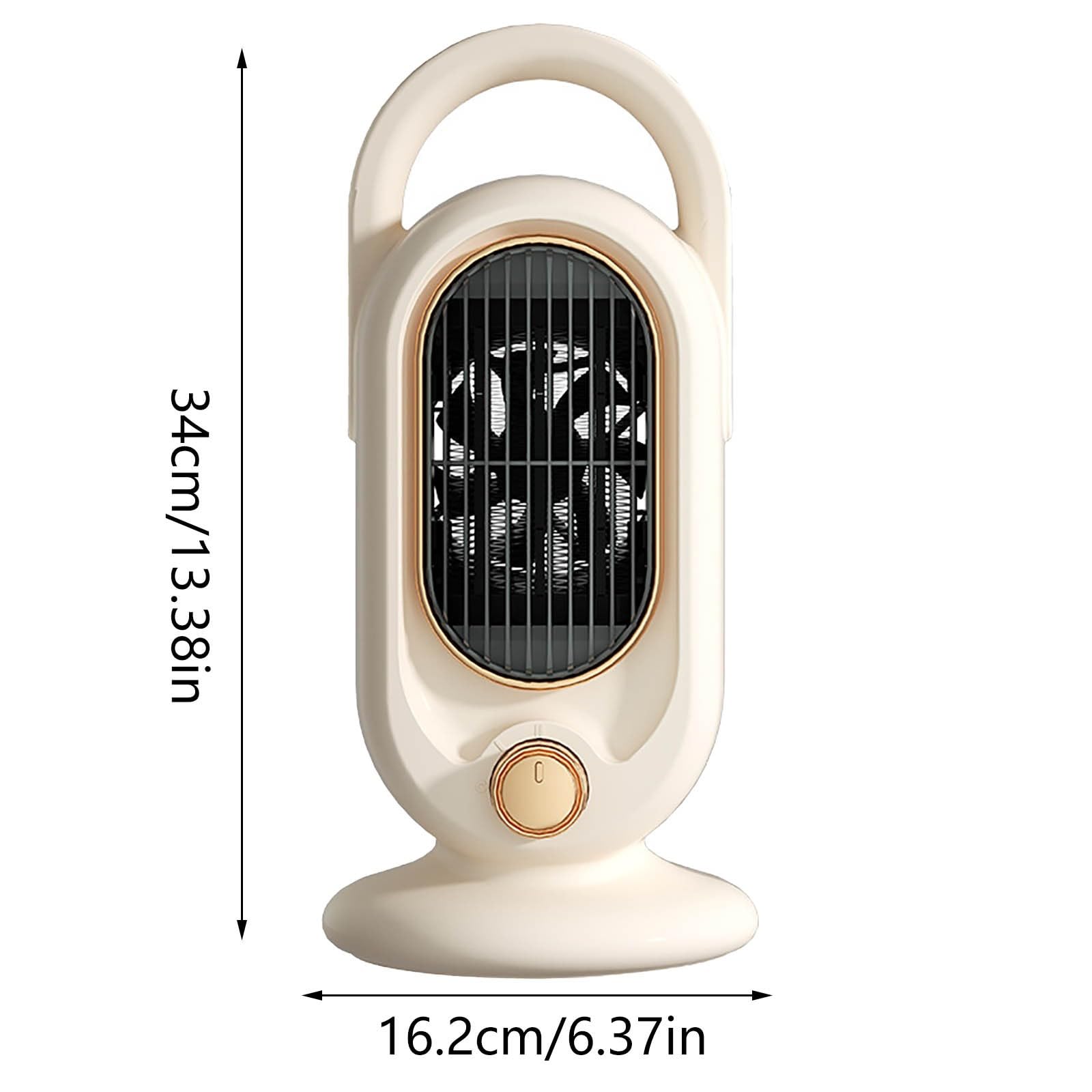 Calentador Solar Pequeño Eléctrico de Escritorio para Baño, Dormitorio con Ventilador Caliente, Ahorro de Energía (White, One Size)