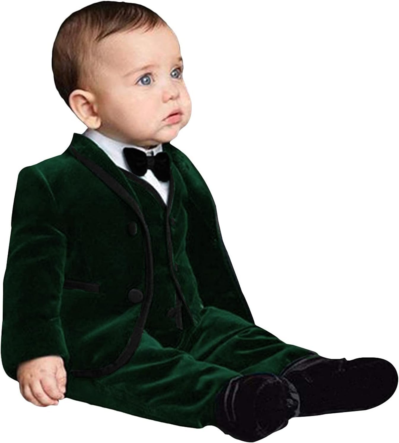 3 Piece Velvet Suits Toddler Fashion Little Boy Tuxedo Set for Holiday Party ST-HTZ020