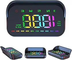 FINYQBET M23 HUD Universal para Carro com Projeção - Velocidade, GPS, Bússola, Alerta de Velocidade, Cabo USB - Melhora Segurança para Motoristas Noturnos e Diurnos, Para Caminhões,Suv,Ônibus