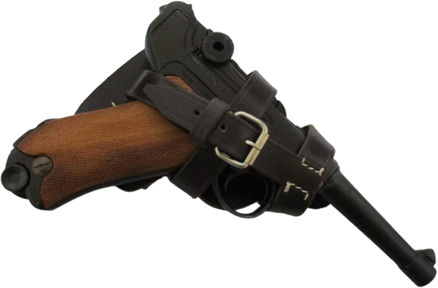 Warreplica German Paratrooper P08 Luger Brown Leather Holster Fallschirmjäger|Authentic Military Holster Replica for Historical Reenactment,Collectors,Paratrooper uniform accessory Luftwaffe equipment