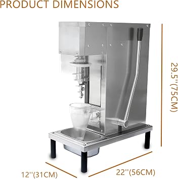 Commercial Frozen Blending Machine, 110V Yogurt Milkshake Ice Cream Yogurt Mixing Maker, Gelato Swirl Ice Cream Mixer Machine Ice Blender Easy to Clean for Restaurant Kitchen Equipment