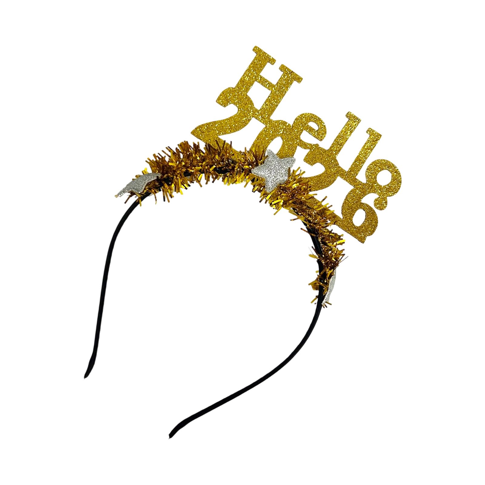 NVOQILIN Holiday Glitters Headbands Hello 2026 Star Decors Hairhoop Unisex Headpiece for New Year Event Countdown Event Gathering Festival Hair Accessories for New Year Eve