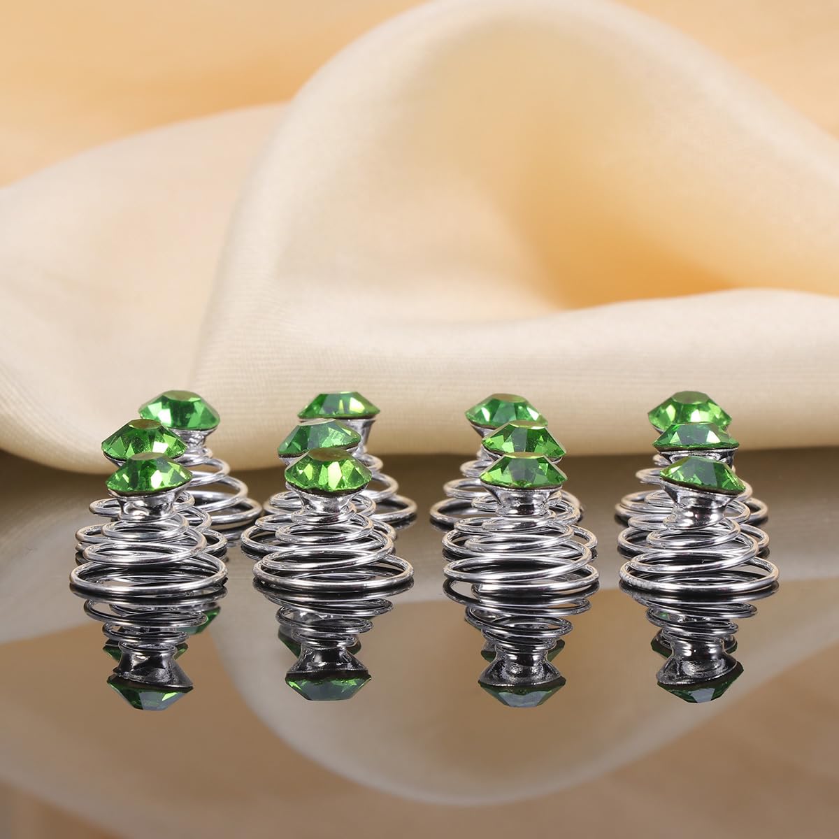 FRCOLOR Silver Spiral Hair Clip with Rhinestone Crystal Accent Metal Hair Pin for Elegant Updos and Buns Women S Styling Accessory - Image 3