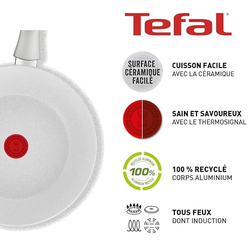 Foto von Tefal C4519053 Natural Chef Induktion 24/28 cm Keramik Doppelpack, Bratpfanne, 28 cm, 24 cm, Aluminium, Exclusive
