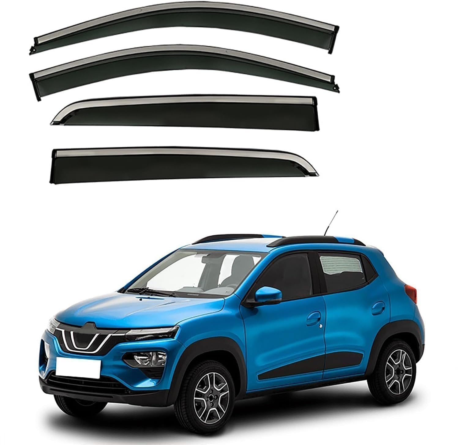 FENGJP Car Window Wind Deflectors for Renault E-Tech City K-ZE MK1-BW 2015-2023, Window Wind Deflector Visor Rain Smoke Guards Automotive Accessories