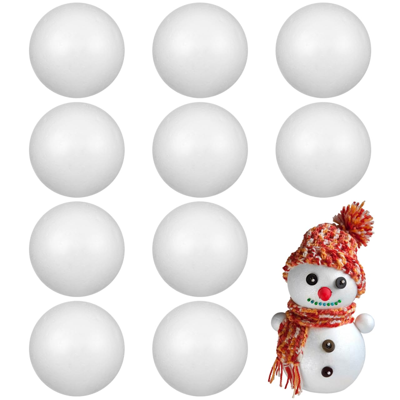 ULTNICE Brand 10Pcs 8Cm Christmas Foam Balls White Polystyrene Spheres for Crafting Decorations and Tree Ornaments