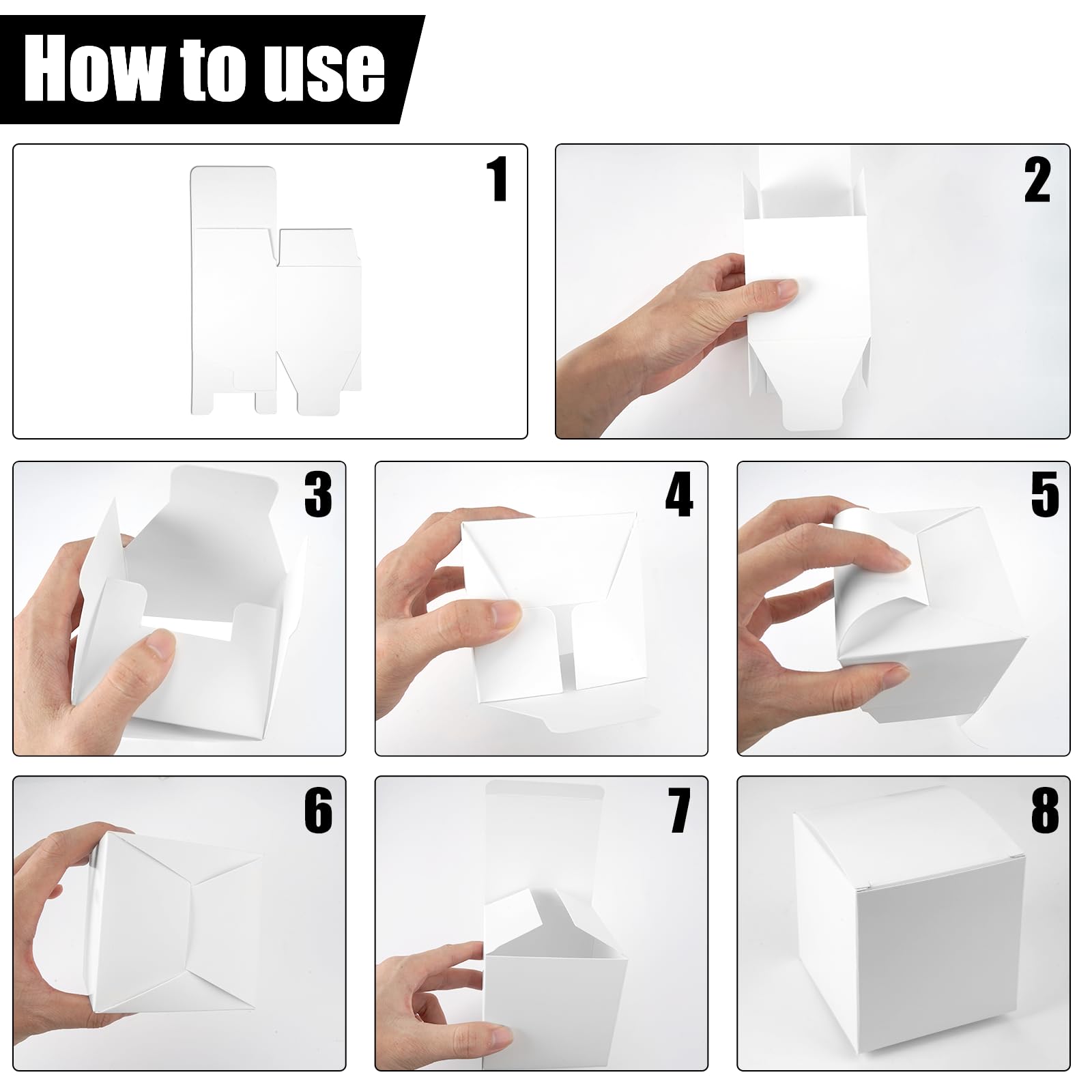 50 Scatoline Regalo In Cartone Kraft - 12x12x9 Cm | Per Bomboniere, Confetti, Piccoli Regali | Facili Da Montare - Foto 7