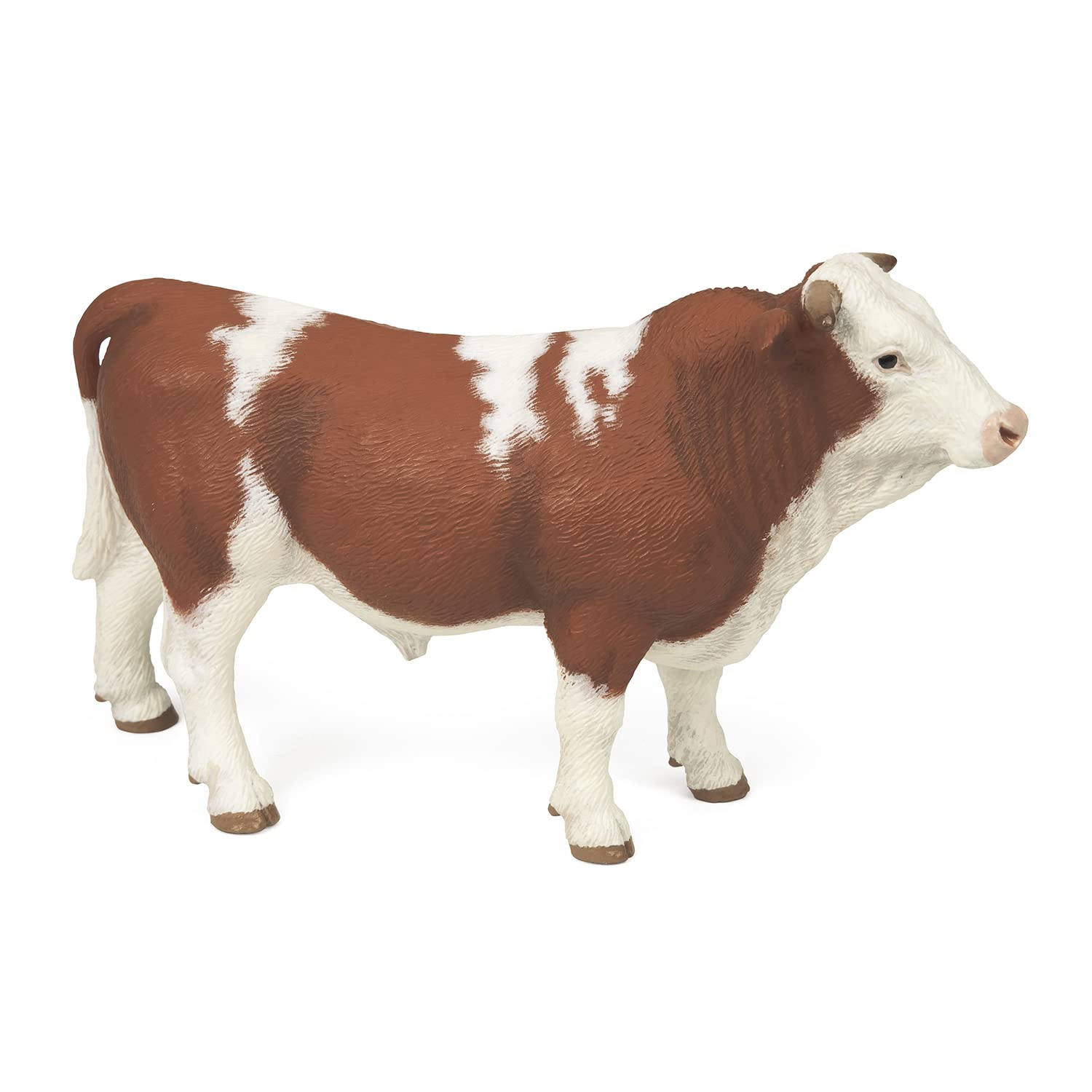 Papo - Realistic Simmental Bull Figure - Ages 3+ - Farm Life Collection - Educational Play Rural World - Gift Idea Toy for Girls and Boys