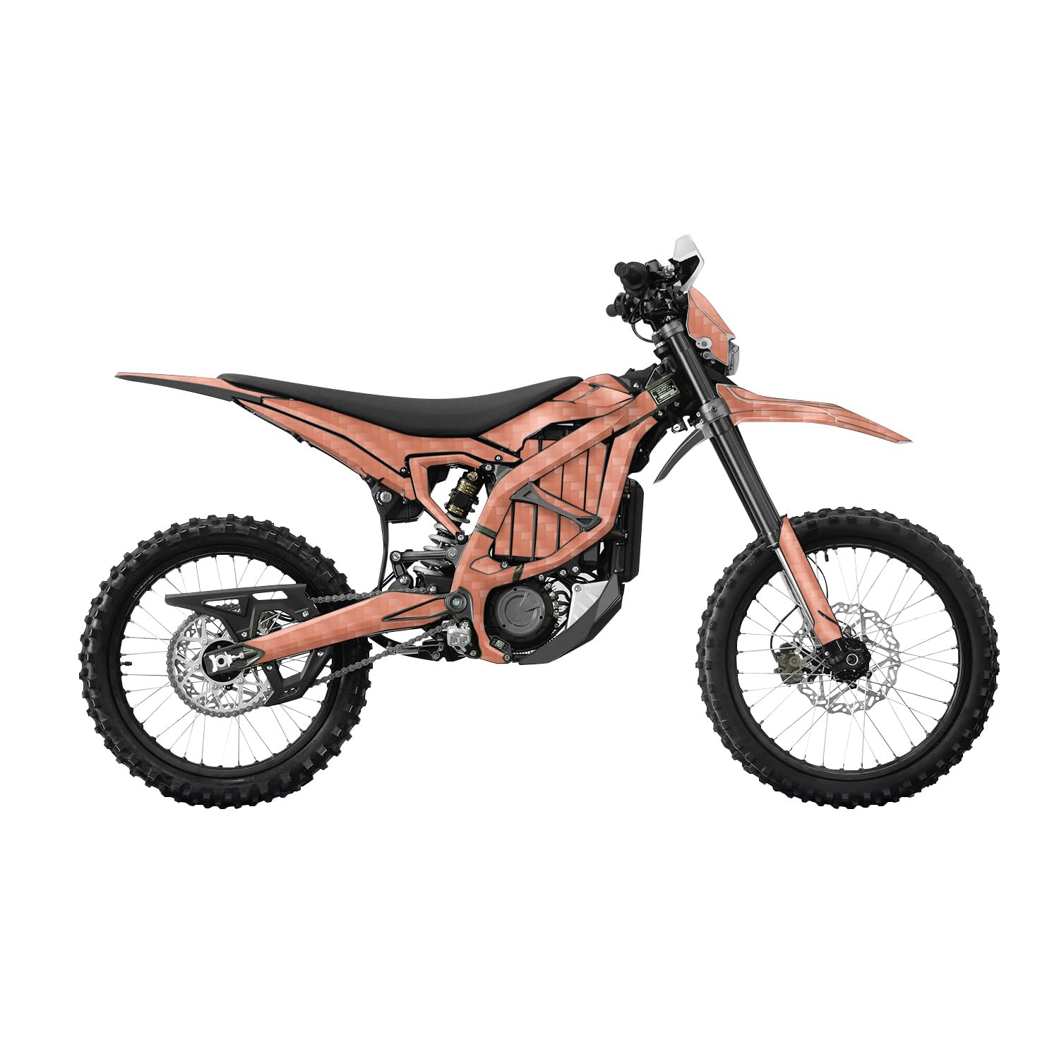 Carbon Fiber Surron Ultra Bee Graphics Kit Wrap - Solid Peach - Sur-Ron Skin - Premium 3M Vinyl Protective Wrap Decal Cover - Easy to Apply | Crafted in The USA by MightySkins